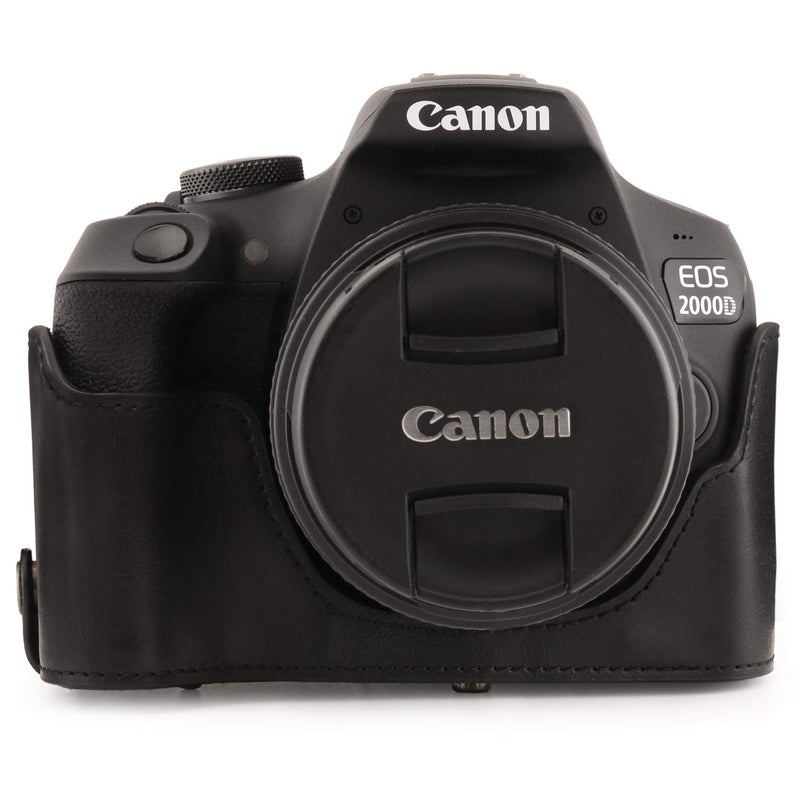 MegaGear MG1607 Ever Ready Leather Camera Case compatible with Canon EOS Rebel T7 (18-55mm), 2000D (18-55mm) - Black - Image 5